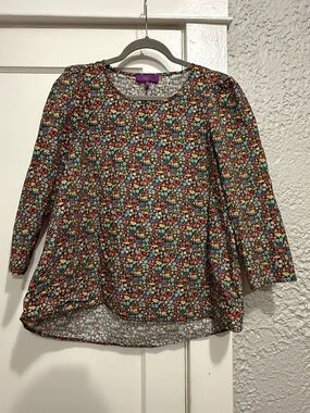 Liberty of London Multicolor Floral Scoop-Neck Blouse